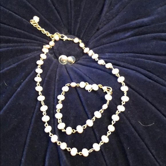 Vintage Blush Pink Faux Pearl 3pc set - Picture 2 of 3